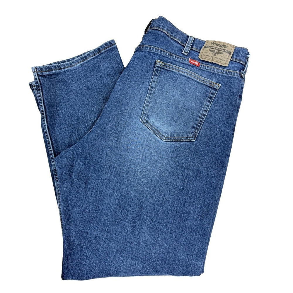 Wrangler‎ Jeans Mens 42x30 Relaxed Fit Blue Medium Wash Stretch Denim